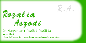 rozalia aszodi business card